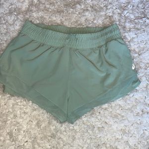 Sage green athletic shorts
